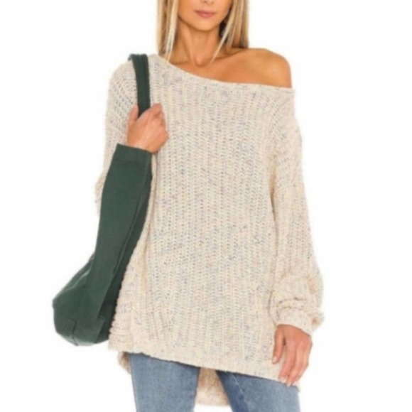 Free People Neon Lights Sweater Confetti Combo XS NEW Oversized Chunky Open Knit